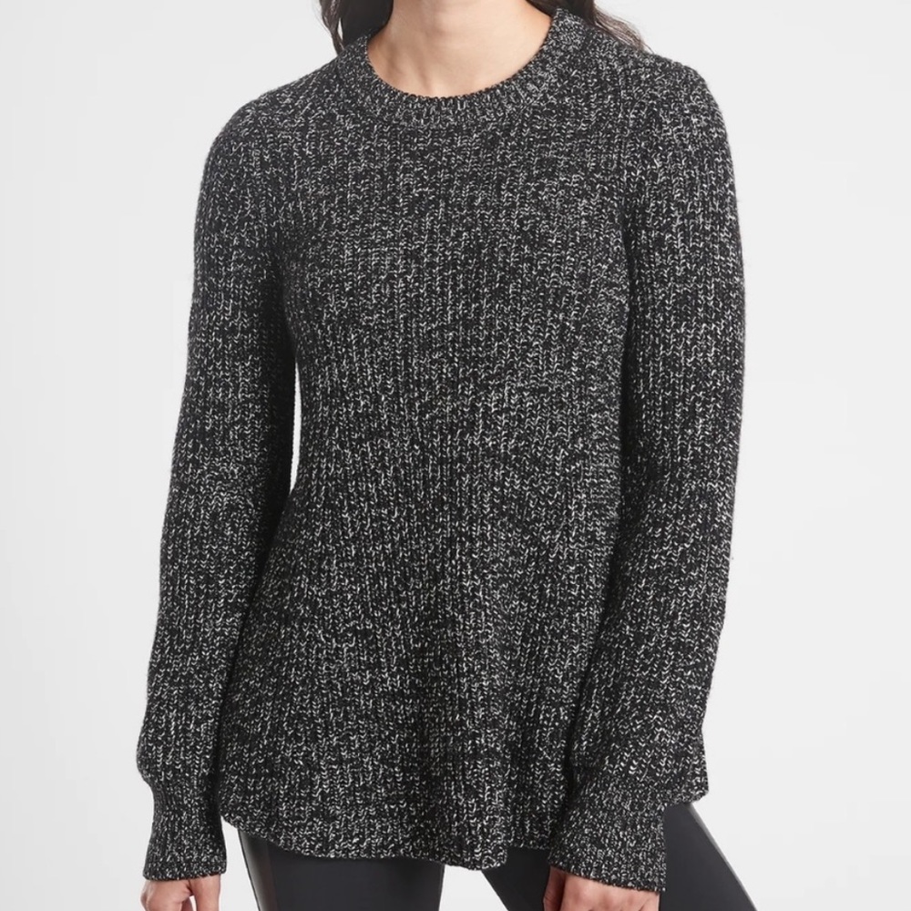 Athleta Black and White Crew Neck Sweater